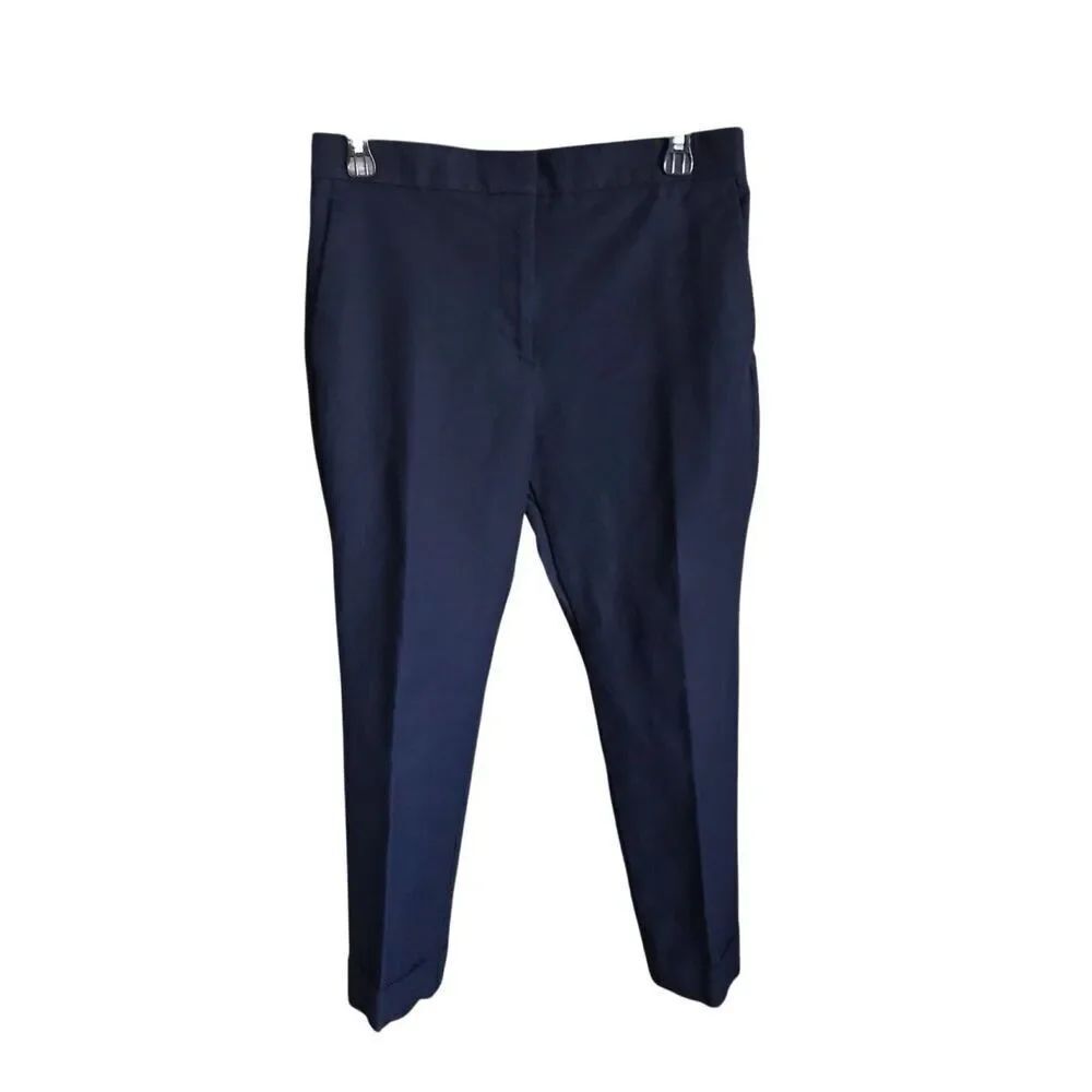 Ann Taylor factory dress pants SZ 6 blue cuffed crop